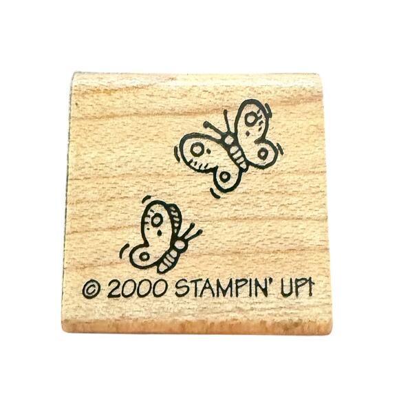 Stampin’ Up Mini Butterflies Flying Vintage 2000 Rubber Stamp - Picture 1 of 2